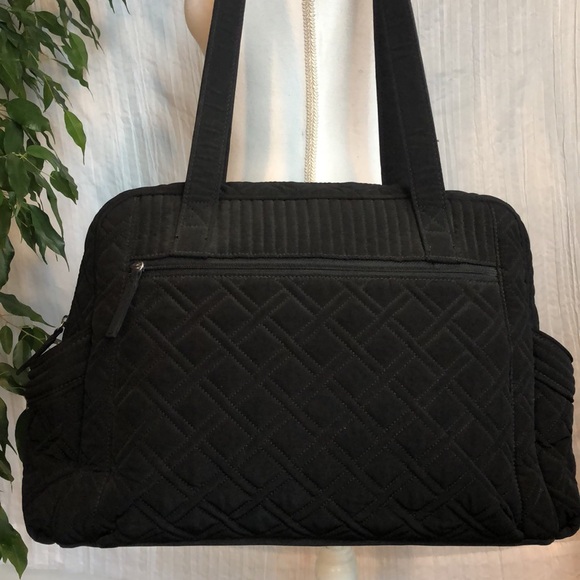 VERA BRADLEY Katalina SZ XL black yellow weave pattern diaper baby bag - Picture 4 of 16